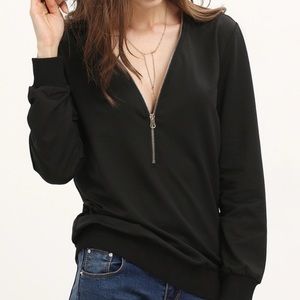 Black Half Zip Sweatshirt